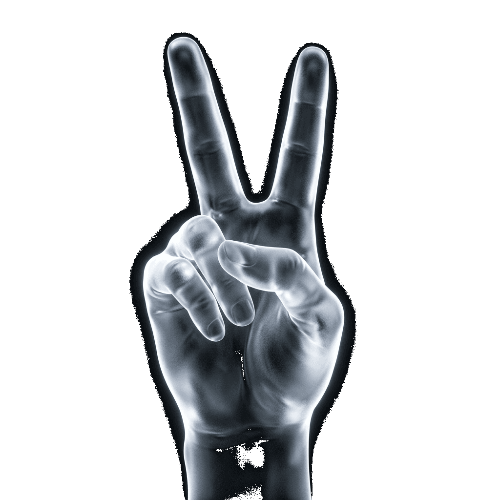 Glass Hand Two Fingers