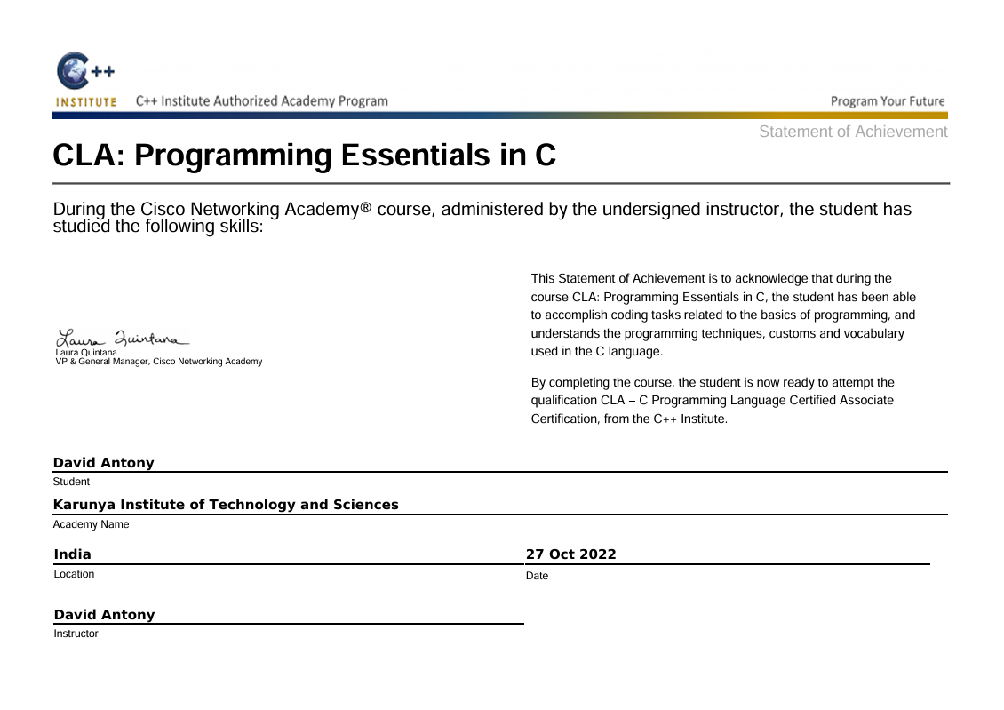 Programming Essentials in C