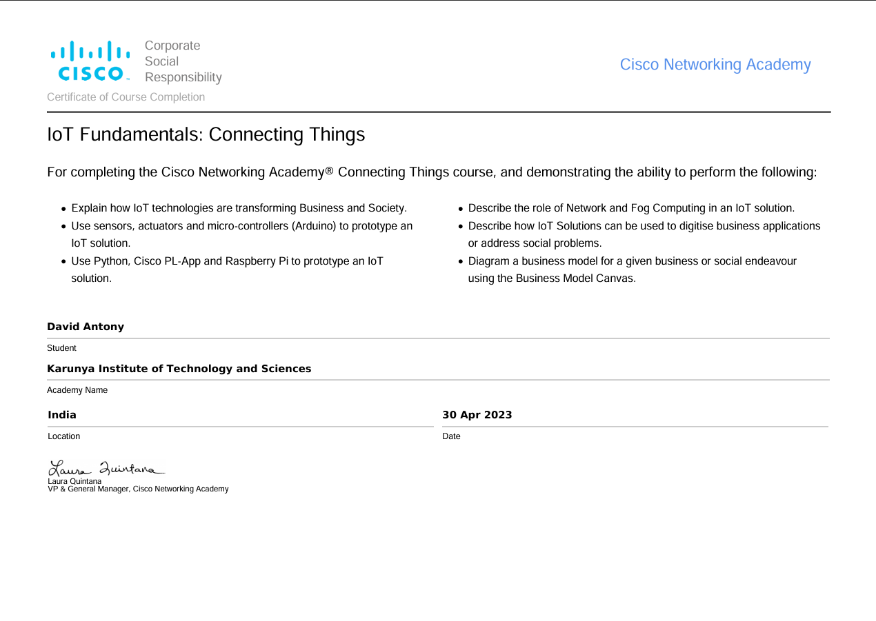 IoT Fundamentals