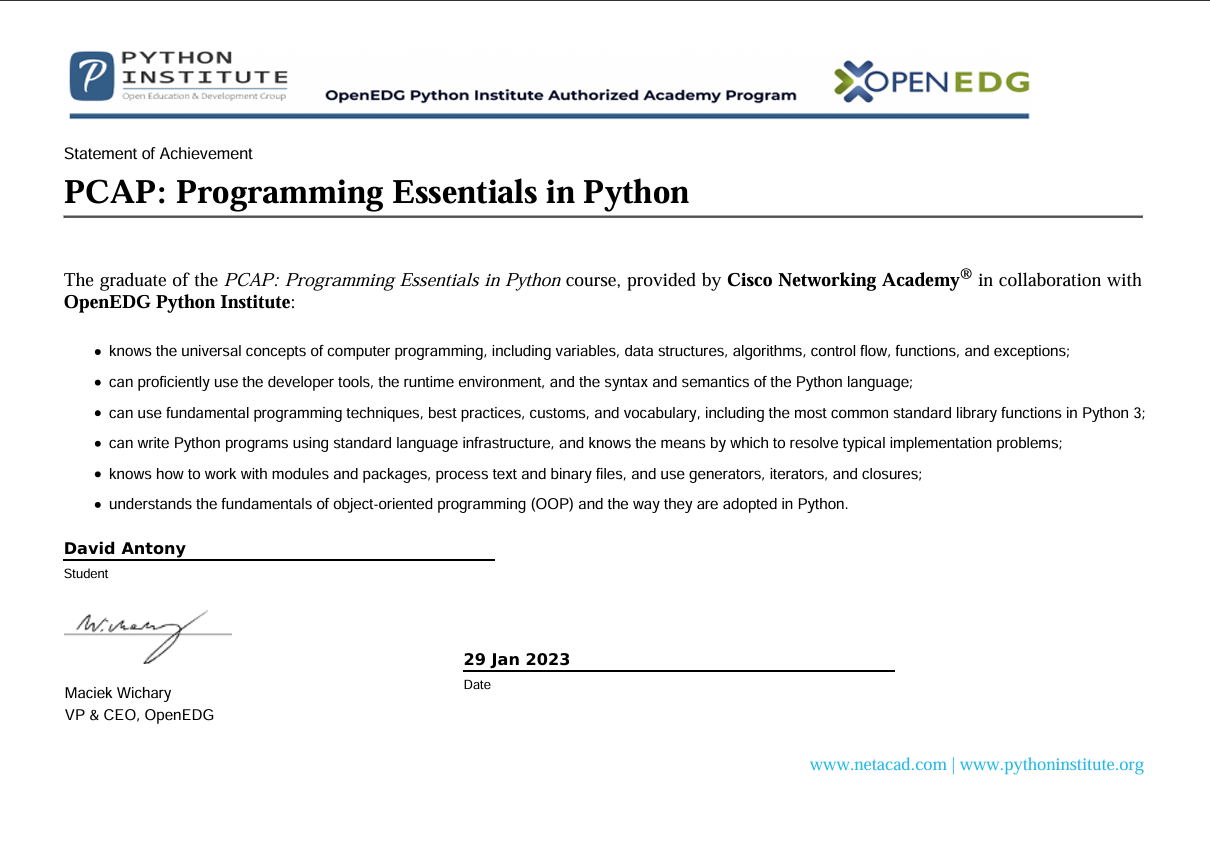 PCAP - Python Essentials